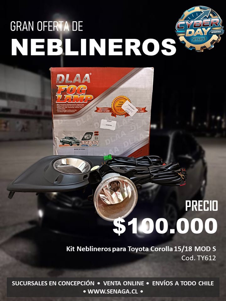 Kit Neblineros Toyota Corolla 15/18 MOD S - Cód. TY612 - $100.000