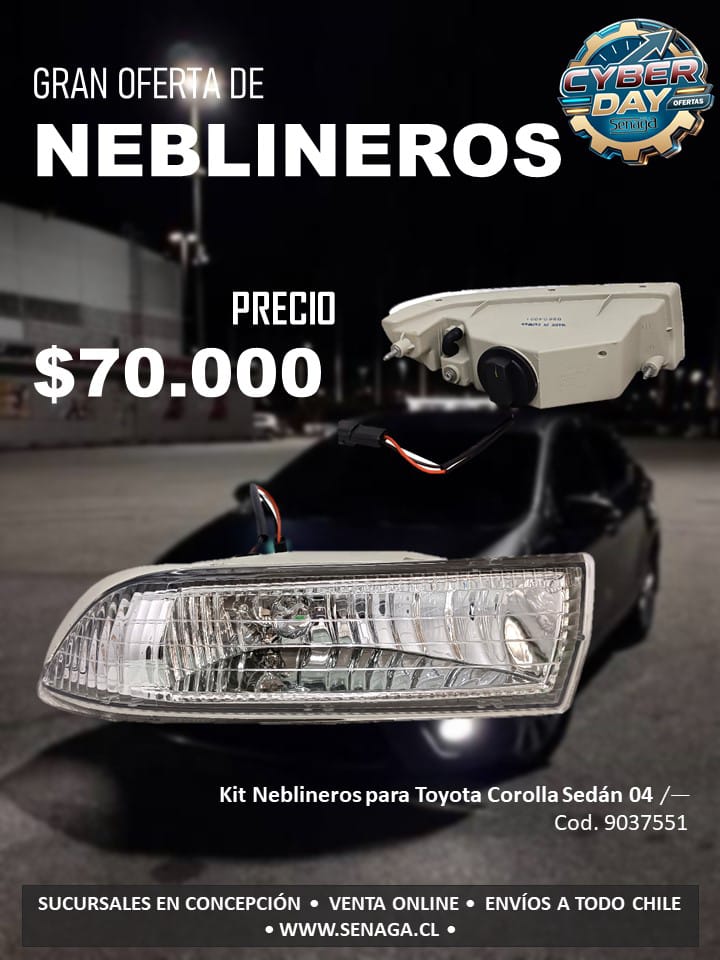 Kit Neblineros Toyota Corolla Sedán 04/-- - Cód. 9037551 - $70.000