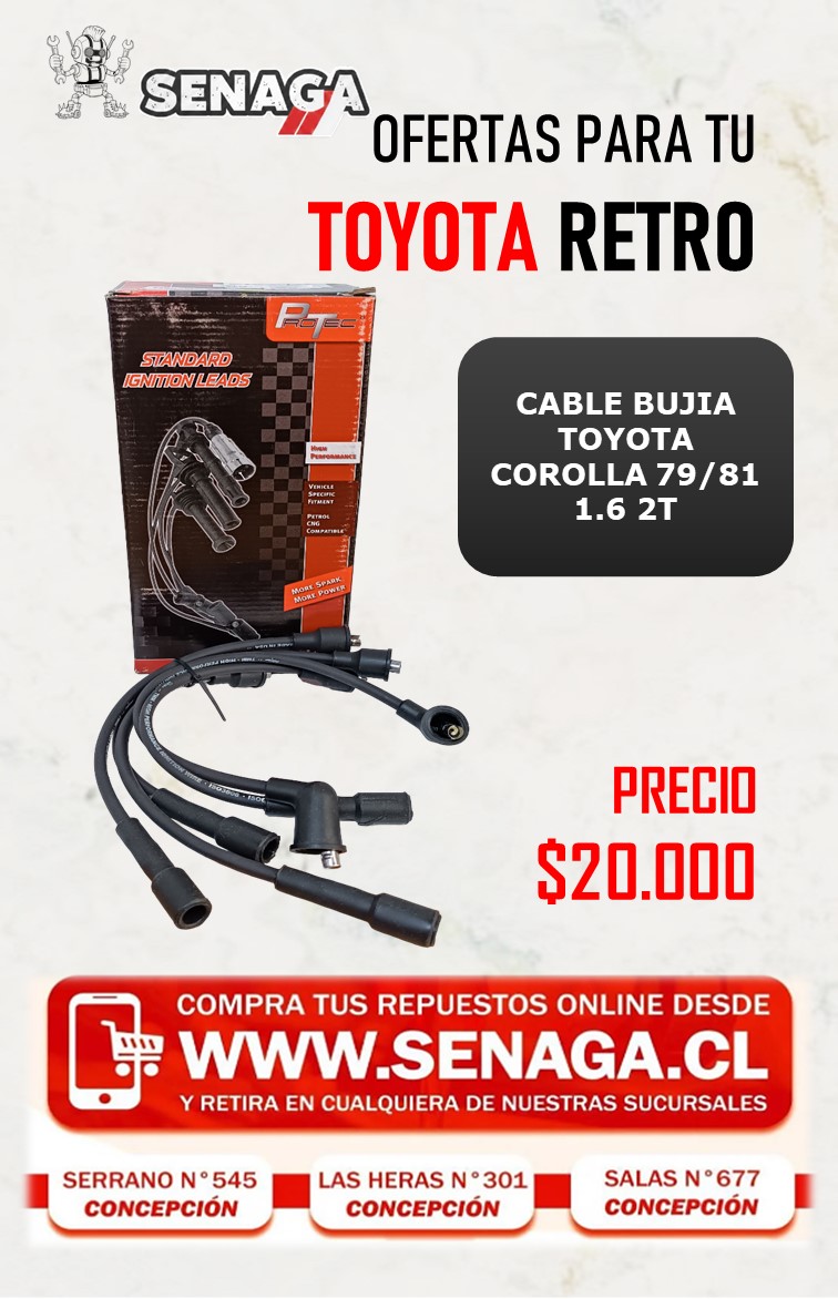CABLE BUJIA COROLLA 79/81 1.6 2T