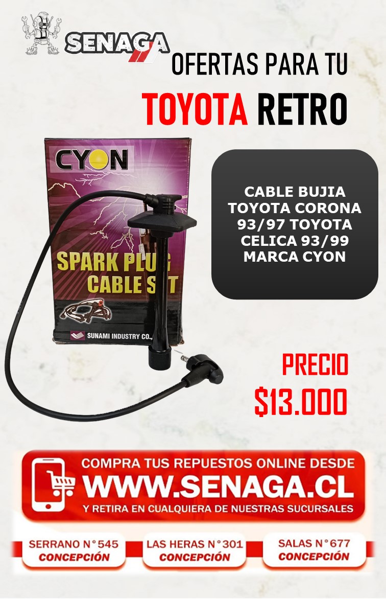 CABLE BUJIA CORONA 93/97 CELICA 93/99 CYON
